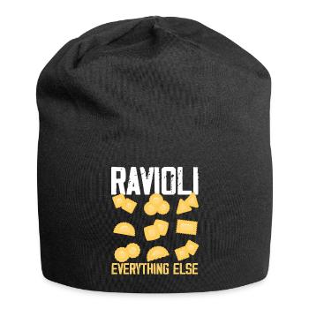 Ravioli Everything Else Italian Cuisine Culinary - Jersey-Beanie - Schwarz - Vorne