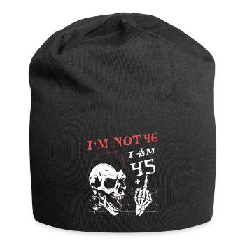 I Am 45 Plus Middle Finger - 46th Birthday - Jersey Beanie - black - Front