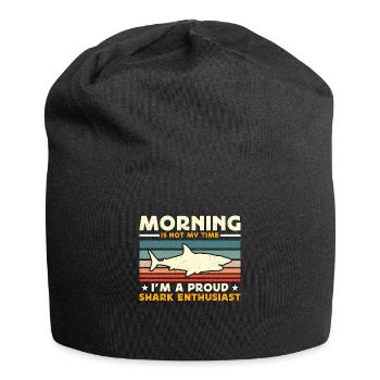 Shark Enthusiast Morning Is Not My Time Freediving - Jersey Beanie - black - Front