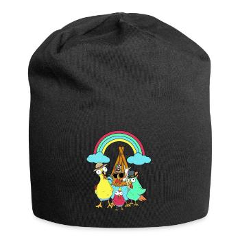Hippie Teepee Chickens Hippies Chicken - Jersey Beanie - black - Front
