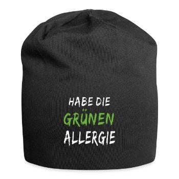 GRÜN HABE DIE GRÜNEN ALLERGIE - Jersey-Beanie - Schwarz - Vorne