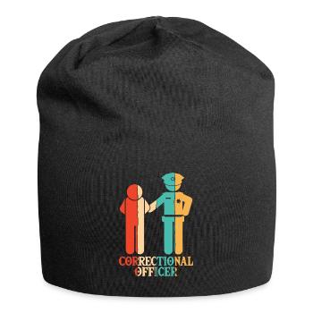 Retro Prison Guard Police Officer Corrections - Jersey Beanie - black - Front