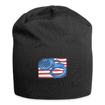 Korrekturen der amerikanischen Flagge des Justizvollzugsbeamten - Jersey-Beanie - Schwarz - Vorne
