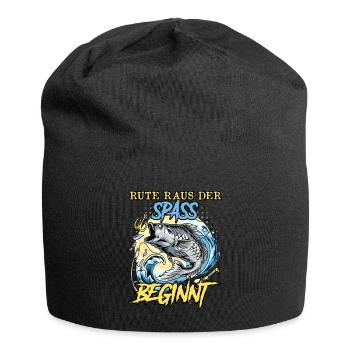 Angler RUTE RAUS DER SPASS BEGINNT Lustiges - Jersey-Beanie - Schwarz - Vorne