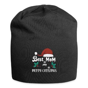 Best Mom ever merry christmas last minute Geschenk - Jersey-Beanie - Schwarz - Vorne