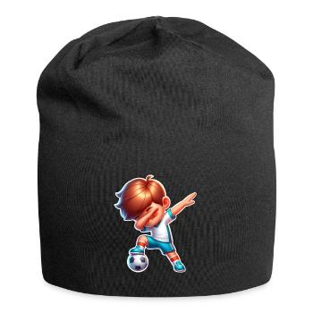 Fußball Fußballer Dabbing - Jersey-Beanie - Schwarz - Vorne