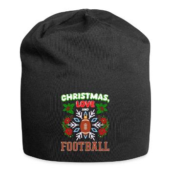 College Football Spieler Team Weihnachten Liebe - Jersey-Beanie - Schwarz - Vorne