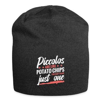 Piccolos Sind Wie Kartoffelchips, Die Man Nicht - Jersey-Beanie - Anthrazit - Vorne