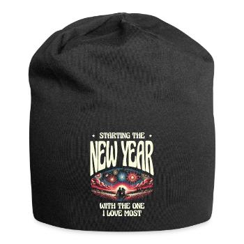 Start the new year with the most fun - Jersey Beanie - black - Front