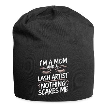 Power-Mama und Lash-Profi - Jersey-Beanie - Schwarz - Vorne