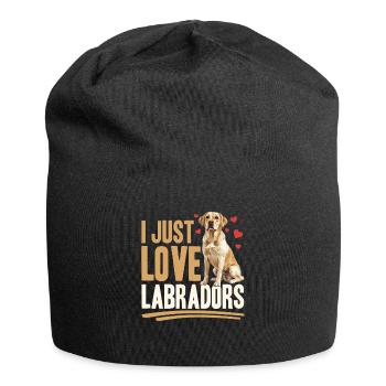 Labrador Lover Dog Owner - Jersey Beanie - black - Front