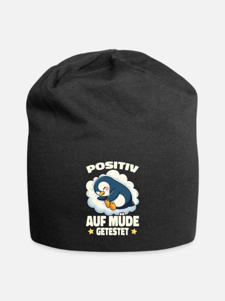 Testé positif pour la chemise de nuit fatiguée - Bonnet en jersey - noir