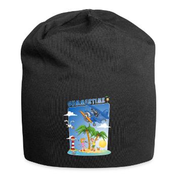 Image d’été colorée et joyeuse - Bonnet en jersey - noir - Devant