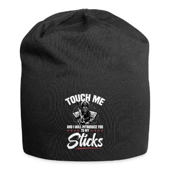 Touche-moi et je te donnerai mes bâtons - Bonnet en jersey - noir - Devant