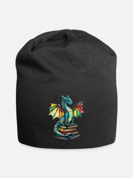 Vitrail Dragon – Artful Design Fantasy Fans - Bonnet en jersey - noir
