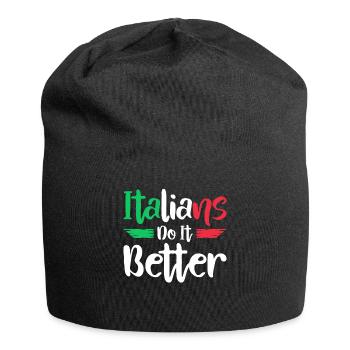 Italiener Italien Lustiger Spruch Geschenkidee - Jersey-Beanie - Schwarz - Vorne