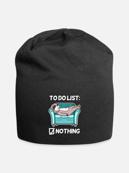 Lustiger Spruch lustige Sprüche - Nichts machen - Jersey-Beanie - Schwarz