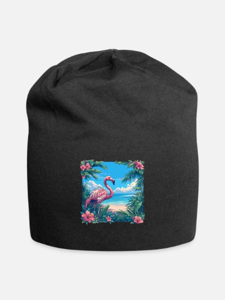 Flamants roses Flamant rose - Bonnet en jersey - noir