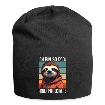 I'm So Cool Behind Me Snow Sloth - Jersey Beanie - black - Front