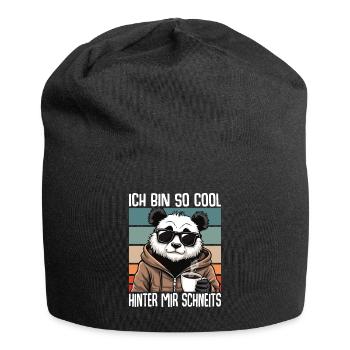 I'm So Cool Behind Me Snowy Panda - Jersey Beanie - black - Front