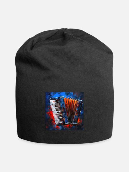 Akkordeon - Jersey-Beanie - Schwarz