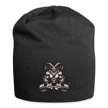 Christmas Krampus Bodybuilder Muscle Training - Jersey Beanie - black - Front