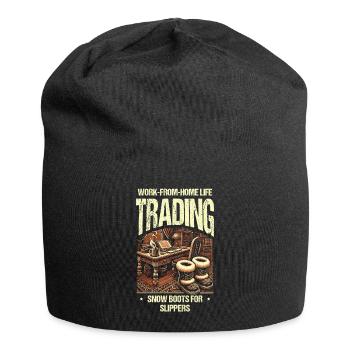 Work From Home Life Swap Snow Boots Slipper - Jersey Beanie - black - Front