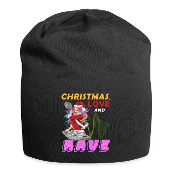 Mrs. Claus on the dance floor! Christmas Techno - Jersey Beanie - black - Front