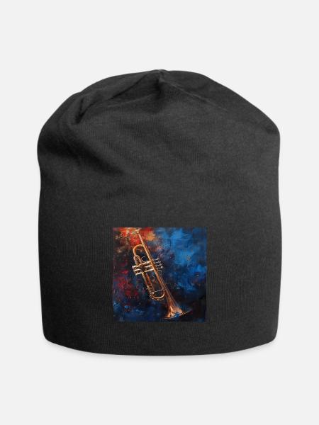 Trompete - Jersey-Beanie - Schwarz