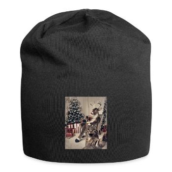 Selfie Cat Christmas Party Christmas Outfit - Jersey Beanie - black - Front