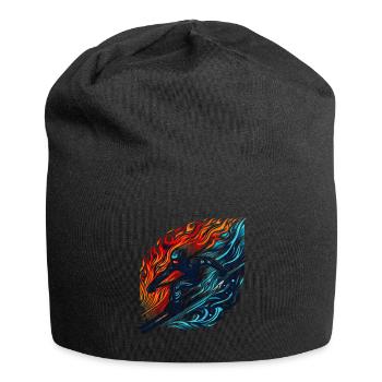Dynamic ski descent in fire and - Jersey Beanie - black - Front