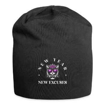 New Year's Day, New Excuses, Intentional Humor, Goal Setting - Jersey Beanie - black - Front