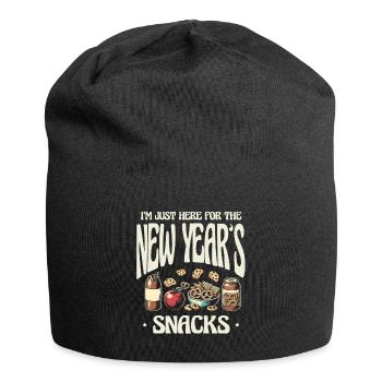 I'm only here for the New Year's snacks and food - Jersey Beanie - black - Front