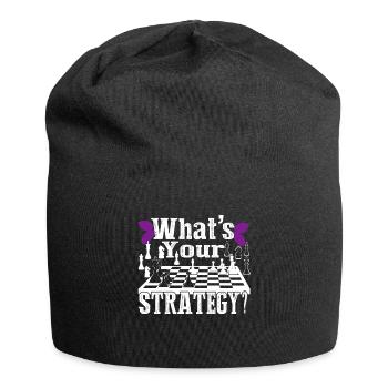Funny Chess What's Your Strategy - Jersey Beanie - black - Front