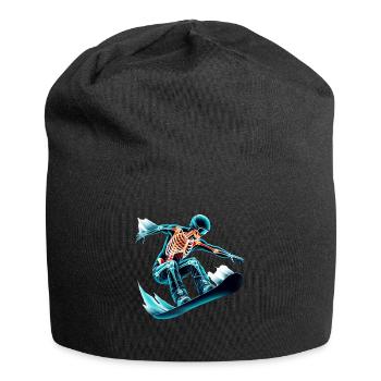 Skeleton Snowboarder Adventure - Jersey Beanie - black - Front