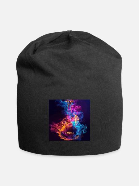Ukulele - Jersey-Beanie - Schwarz