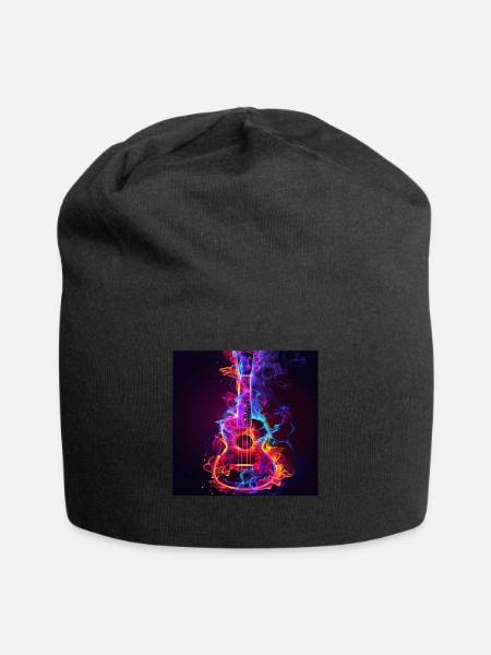 Ukulele - Jersey-Beanie - Schwarz