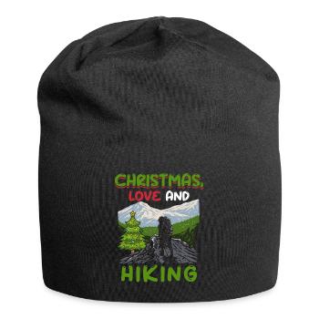 Frohes Fest Weihnachten, Liebe & Wandern - Jersey-Beanie - Schwarz - Vorne