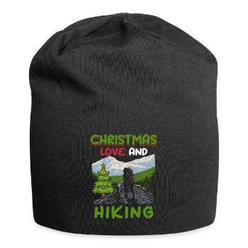 Frohes Fest Weihnachten, Liebe & Wandern - Jersey-Beanie - Schwarz - Vorne