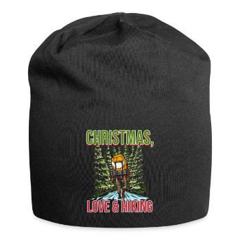 Frohes Fest Weihnachten, Liebe & Wandern - Jersey-Beanie - Schwarz - Vorne