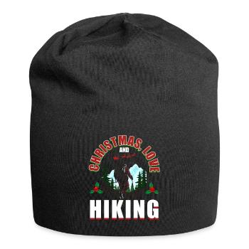 Frohes Fest Weihnachten, Liebe & Wandern - Jersey-Beanie - Schwarz - Vorne