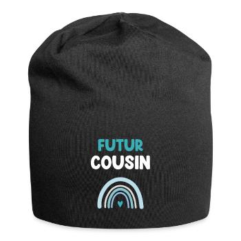 futur cousin arc-en-ciel cadeau cousin - Bonnet en jersey - noir - Devant