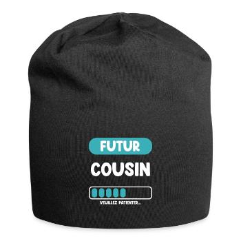 futur cousin cadeau cousin cadeau cousin - Bonnet en jersey - noir - Devant