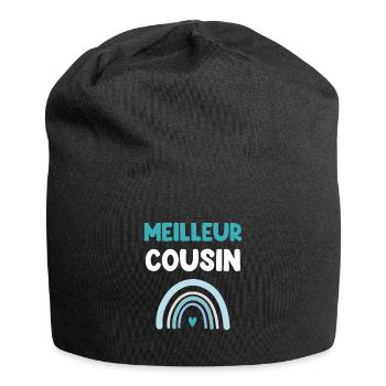 Beste Regenbogen Cousin Geschenk Cousin - Jersey-Beanie - Schwarz - Vorne