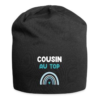Cousin an der Spitze Regenbogen Cousine Geschenk - Jersey-Beanie - Schwarz - Vorne