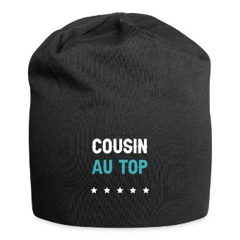 cousin au top futur cousin homme cadeau cousin - Bonnet en jersey - noir - Devant