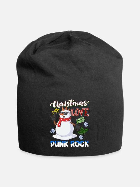 Rockige Weihnachten: Konzert Santa Claus Punk Rock - Jersey-Beanie - Schwarz