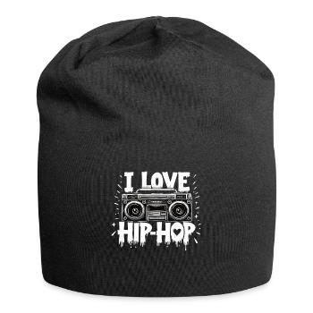 J’aime le hip hop Hip hop Musique hip hop Boombox Rap - Bonnet en jersey - noir - Devant