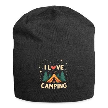 I Love Camping Camping Camper Camping Outdoor - Jersey-Beanie - Anthrazit - Vorne