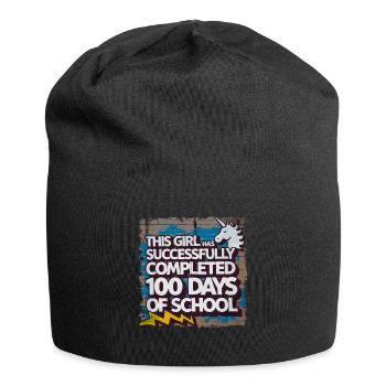 Funny Outfit teacher & student 100 days of school - Jersey Beanie - black - Front